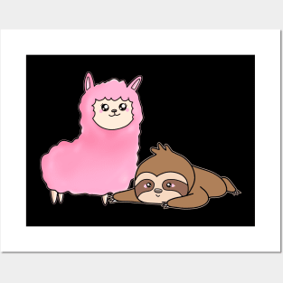 Cute Alpaca And Sloth Posters and Art